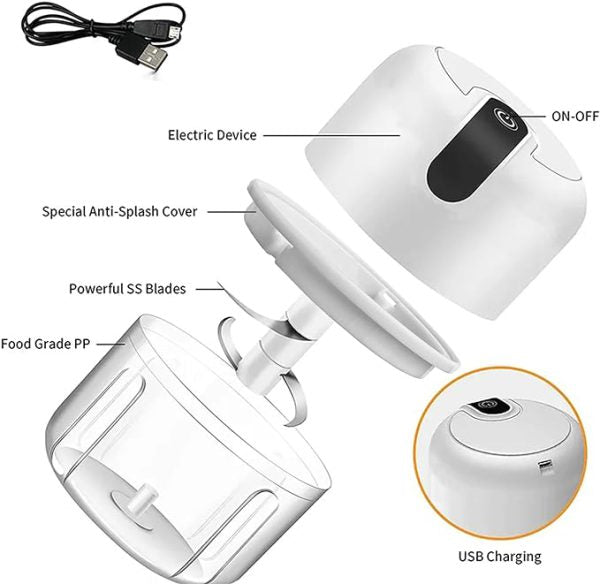 Mini Rechargeable Electric Food Processor Chopper - Sleek Shopping